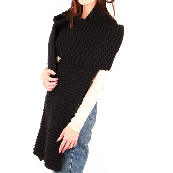 WOOL AND THE GANG BLACK SCARF | WOMENS SIZE 285X25 - Picture 3 of 4